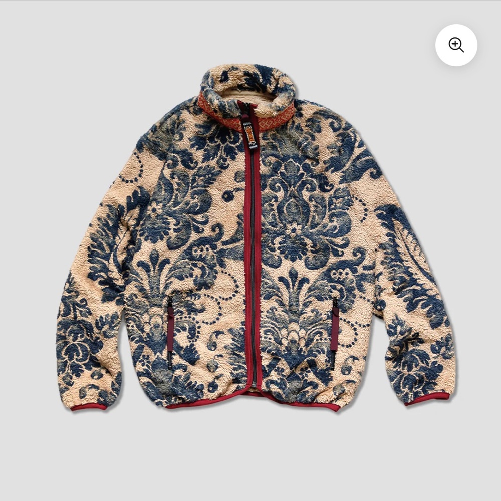 KAPITAL Damask fleece zip up